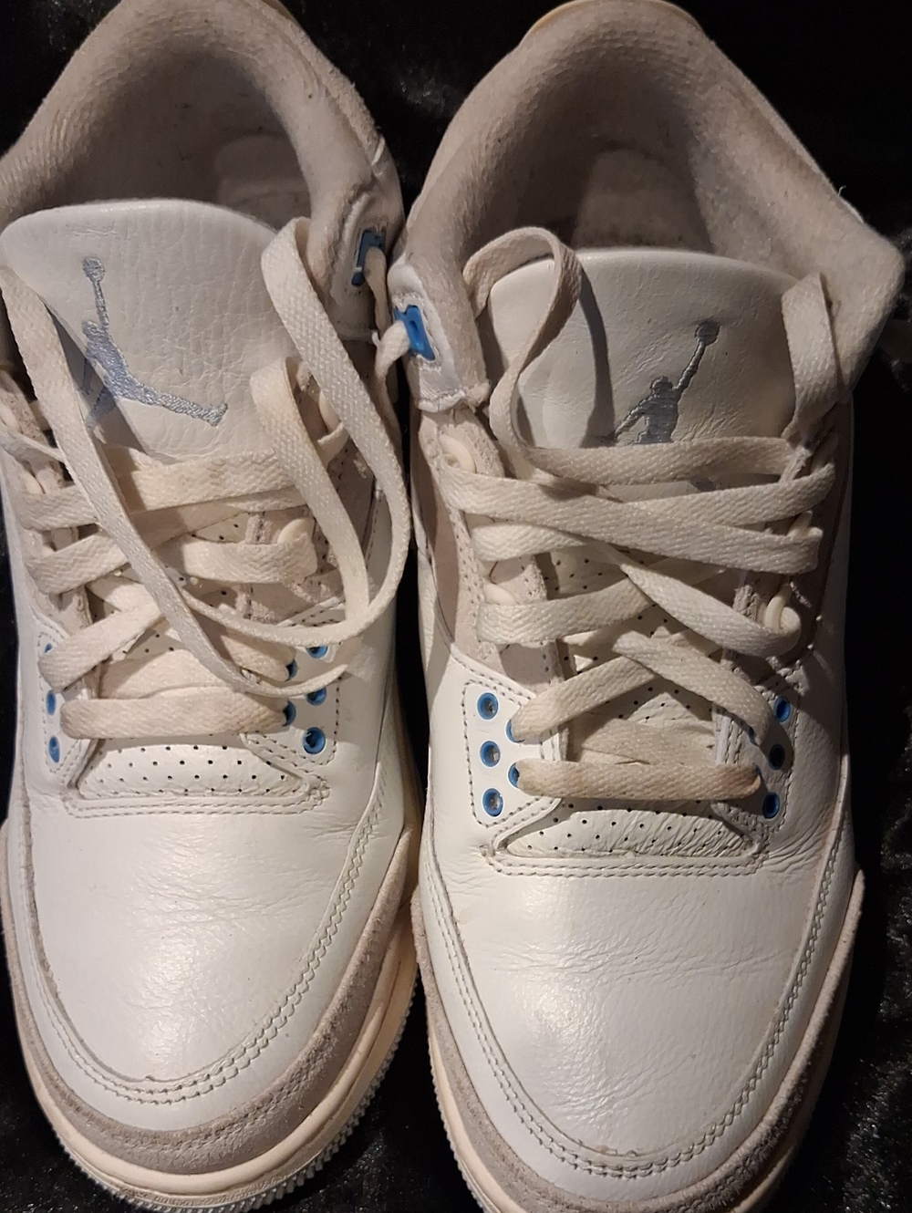Nike White Sneakers with Light Blue Eyelets
